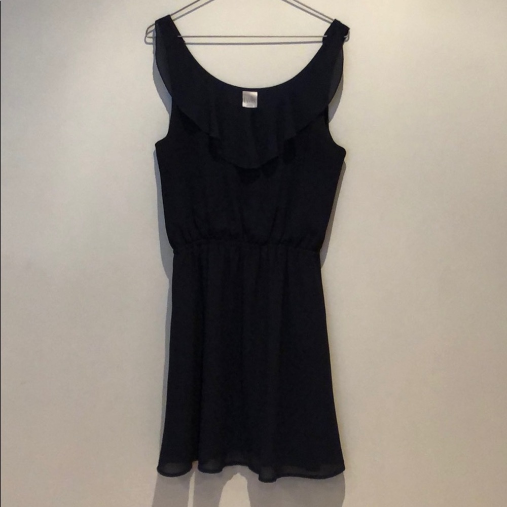 Navy Ruffle Dress - Picture 3 of 8